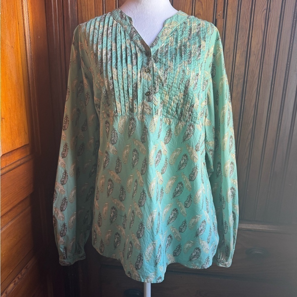 Bit & Bridle Novelty Print Peasant Top Size XL 100% Cotton